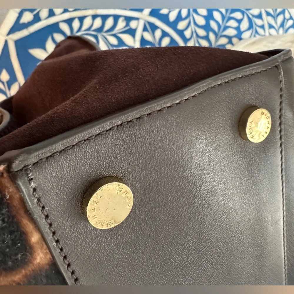 Michael Kors Hamilton Leopard Calf Hair and Suede Handbag - Picture 7 of 10